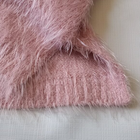 Chelsea & Theodore Pink Eyelash Knit Plus Size Open Front Cardigan Women's XXL - Picture 5 of 12